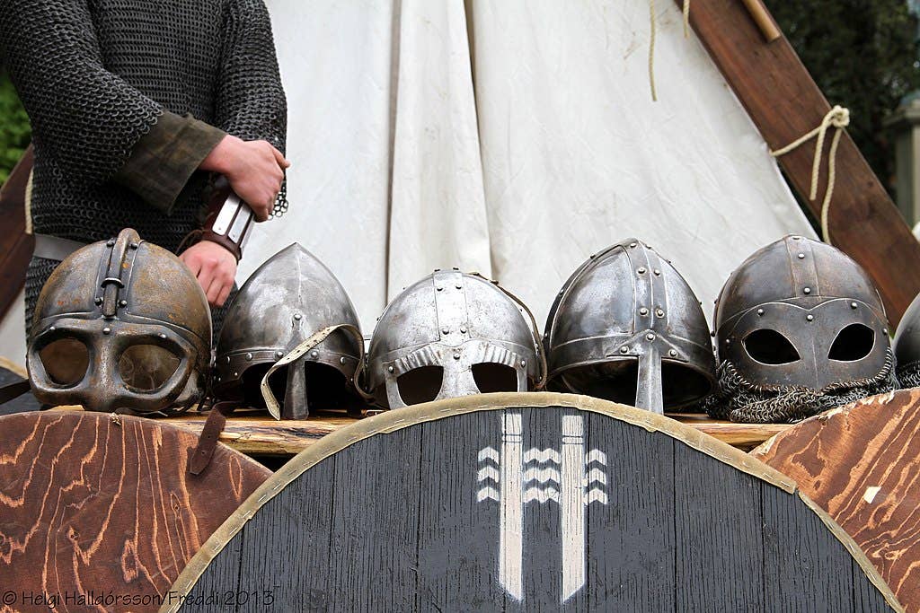 Modern "Viking" helmets.