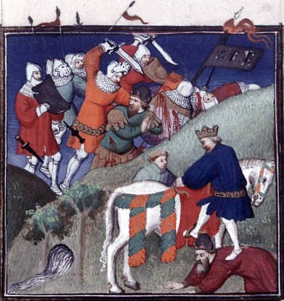 In this 15th-century French miniature depicting the Battle of Manzikert, the combatants are clad in contemporary Western European armour.