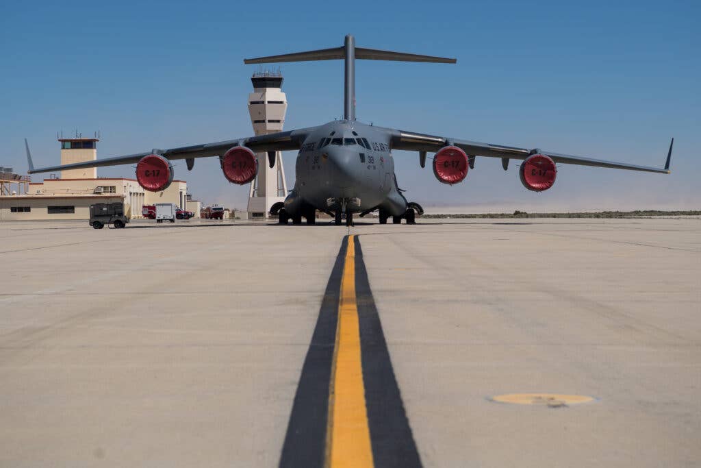 cargo plane at Edwards Air Force Base