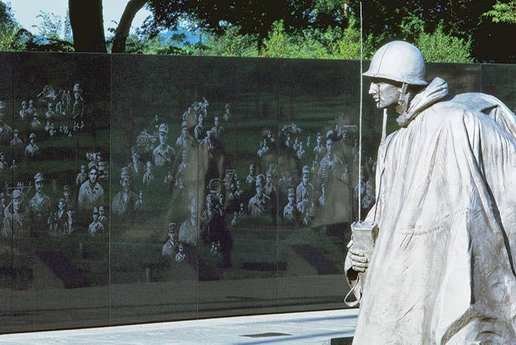 A photo of the Korean War Memorial. Photo courtesy of coldspringusa.com.