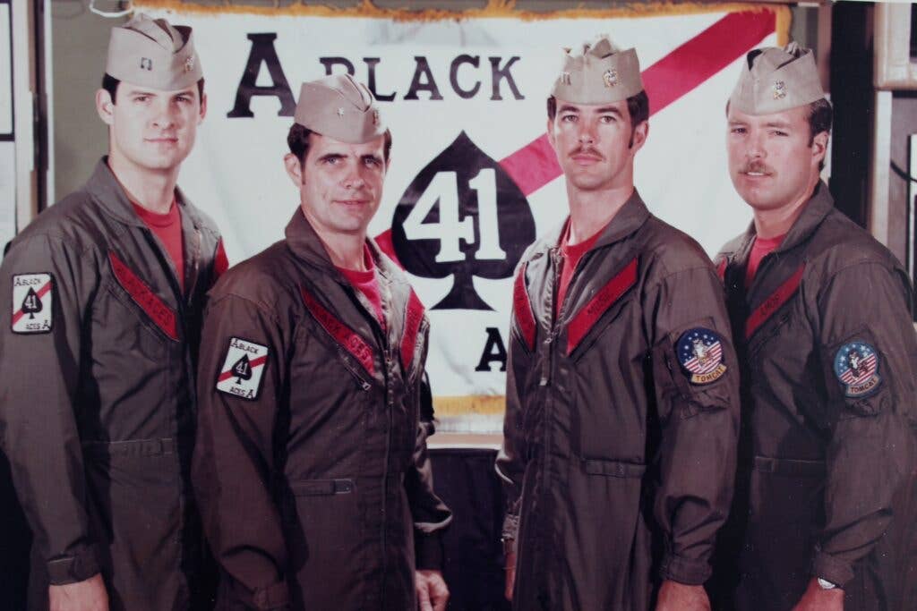 <em>(Left to right) Lt. Venlet, Cdr. Kleeman, Lt. Muczynski, and Lt. JG Anderson (U.S. Navy)</em>