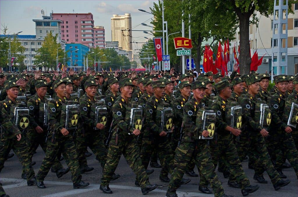 Military nuclear arsenal parade in Pyongyang, 2015