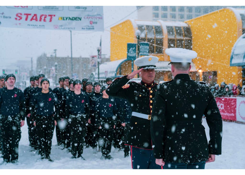 marines in the snow