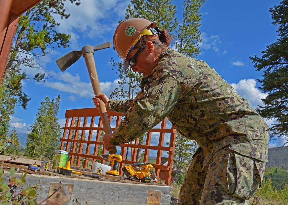 140914-N-AS200-3416 SNOW MOUNTAIN RANCH, Colorado. (Sept., 14, 2014) – Seabee detachments from Naval Mobile Construction Battalion (NMCB) 3 and 18, participate in the Department of Defense’s Innovative Readiness Training (IRT) program, providing camp maintenance and construction projects to Snow Mountain Ranch.
