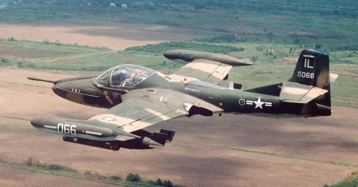 a-37a dragonfly plane flying.