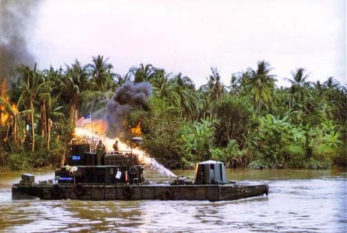 gunboat with flamethrower
