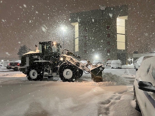 827th engineer company clearing snow