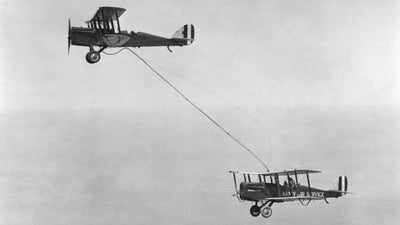 The first-ever mid-air refueling happened in 1923 between biplanes