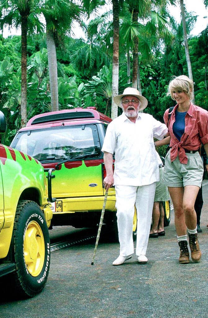 Richard Attenborough and Laura Dern in Jurassic Park.