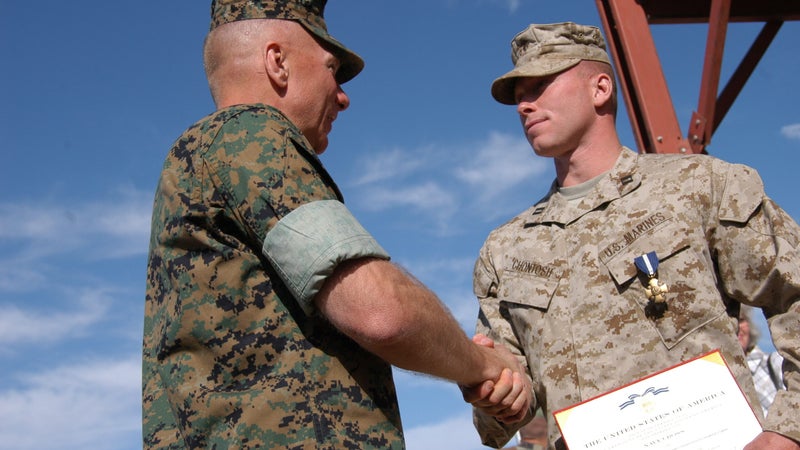 A Marine received the Navy Cross for fighting like he was in a real-life video game