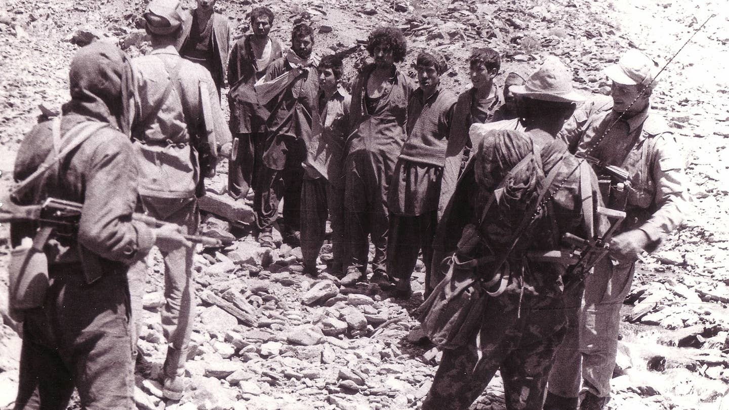 Soviet forces after capturing some Mujahideen