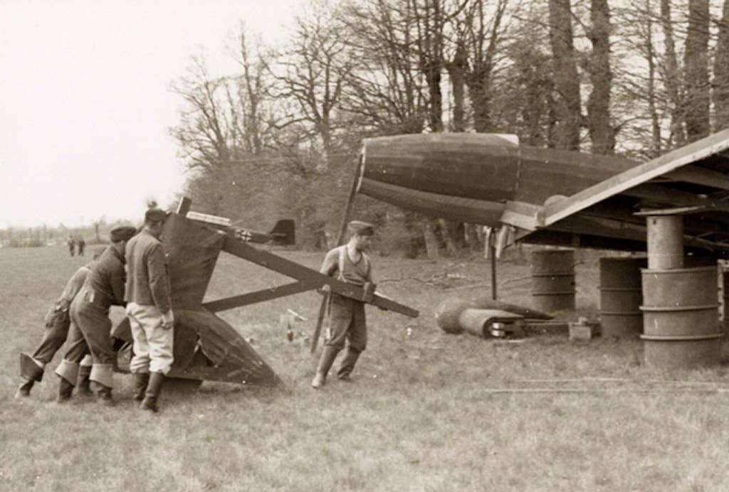 wooden bombs on nazi airfield