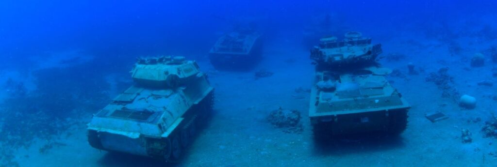 Scuba enthusiasts and snorkelers have to check out Jordan’s underwater military museum