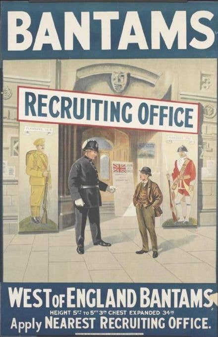 british army bantam recruiting poster for short soldiers