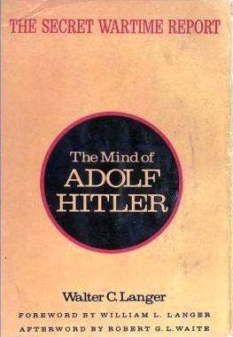 Cover of the book <em><a href="https://www.goodreads.com/book/show/2457093.Mind_Of_Adolf_Hitler" target="_blank" rel="noreferrer noopener">The Mind of Adolf Hitler</a></em> written by Walter C. Langer.