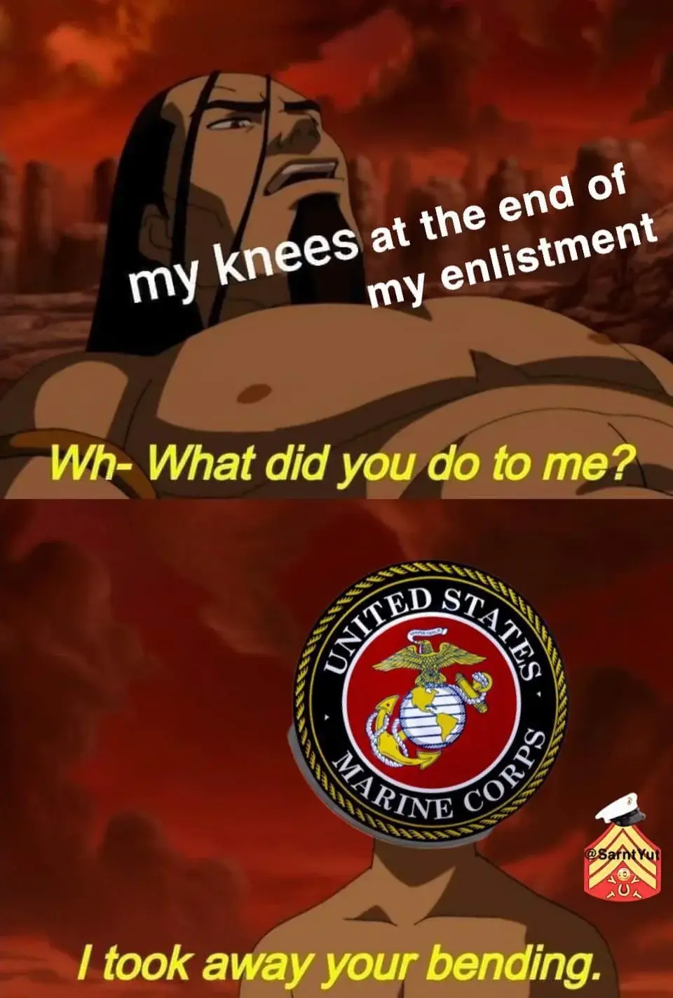 military memes knee problems