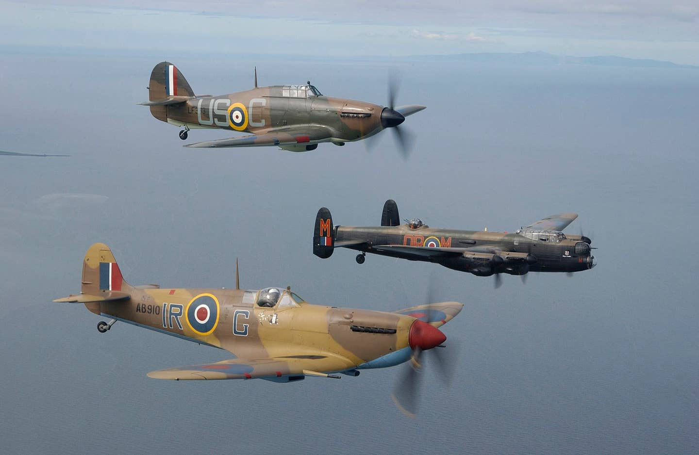 <em>The historic Spitfires, Hurricanes and Lancaster did not fly for the coronation (RAF)</em>