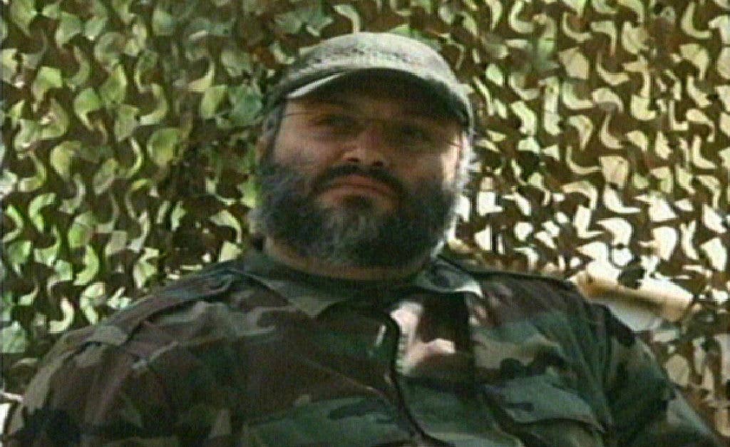 An image grab taken from the Hezbollah-run Manar TV February 13, 2008 shows an undated photo of top Hezbollah commander Imad Mughnieh at an unidentified time and place. Mughnieh, a shadowy Hezbollah military leader who was wanted by Interpol and the United States in connection with bloody attacks around the globe, was killed in Syria in a car bombing. An official with the Shiite militant group in Lebanon said that Mughnieh, in his late 40s, was killed on February 12, 2008 in the Syrian capital, Damascus, and blamed Israel for his murder. AFP PHOTO/MANAR TV (Photo credit should read -/AFP via Getty Images)