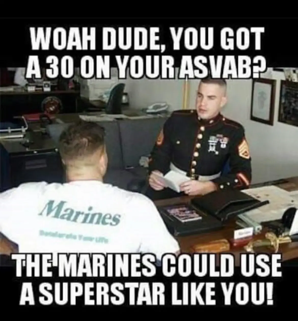 marines low asvab meme