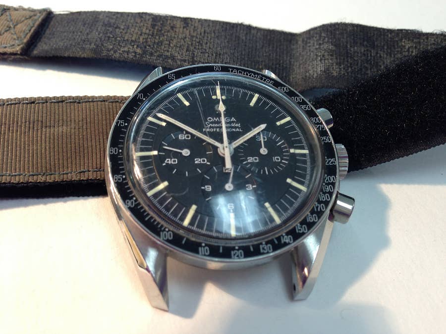 <em>The Speedmaster worn by Michael Collins on the Apollo 11 mission (Smithsonian Institute)</em>