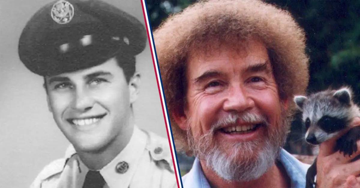 Bob Ross in Air Force uniform and later in life
