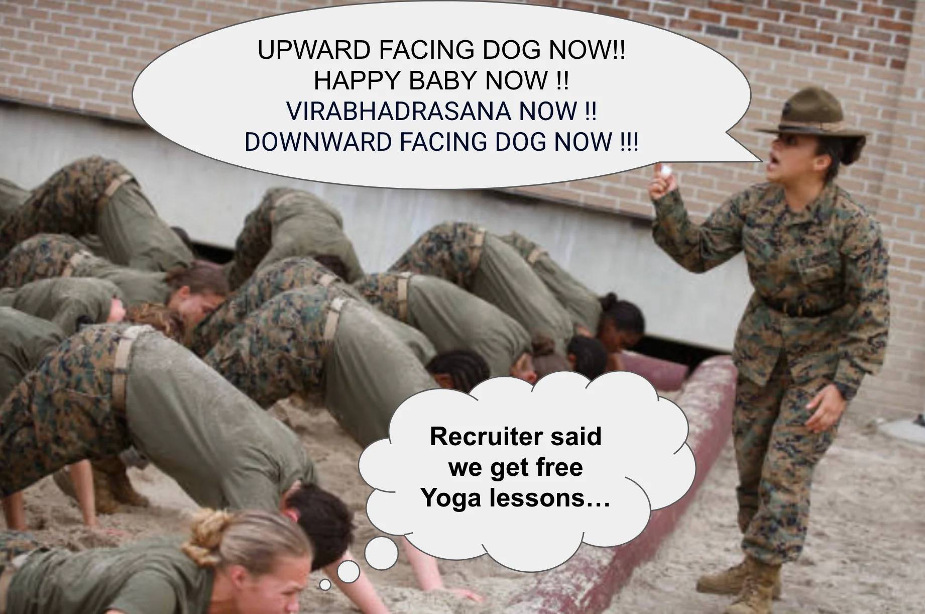 boot camp yoga military memes