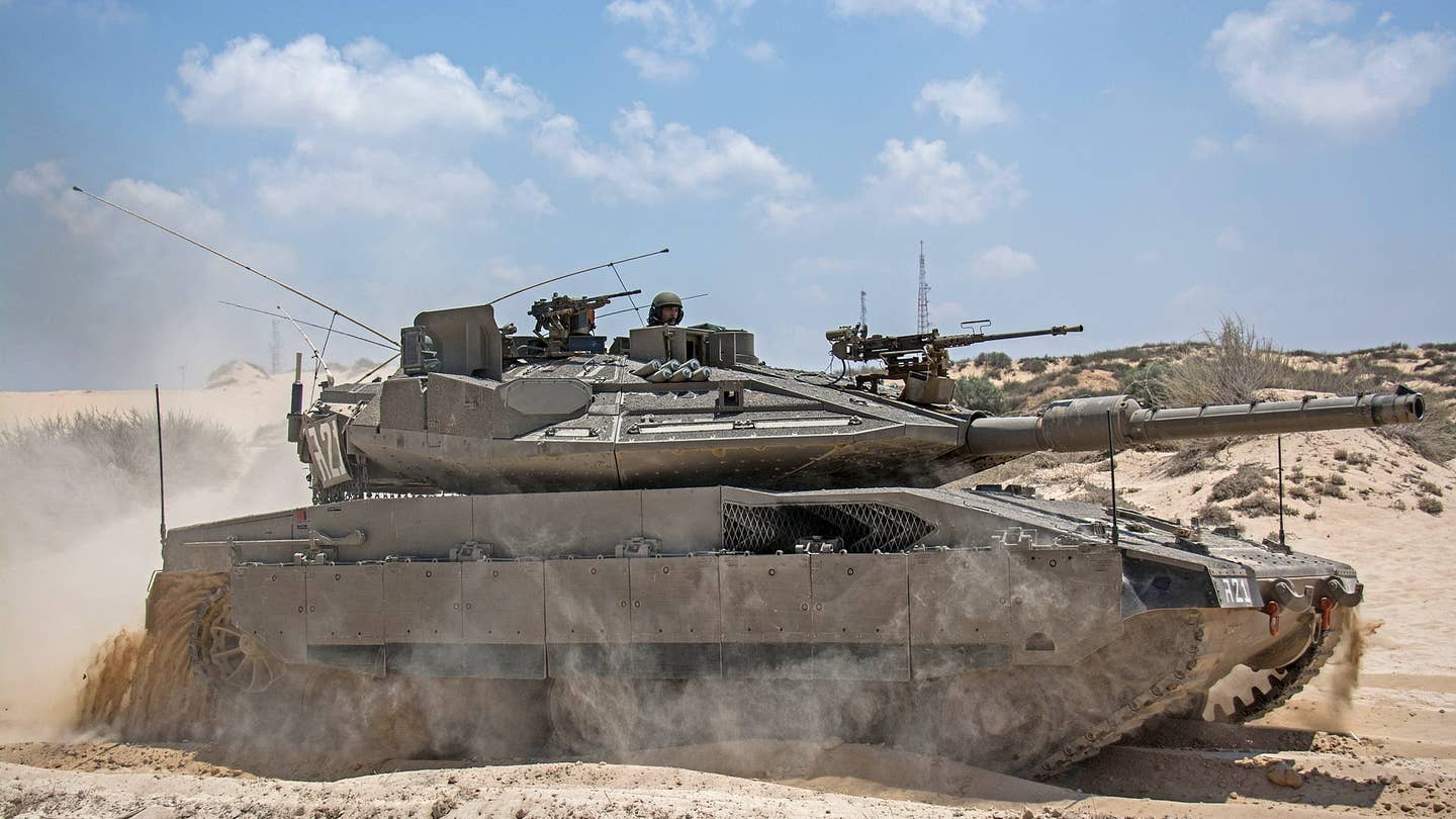 Trophy APS mounted on Israeli tank.