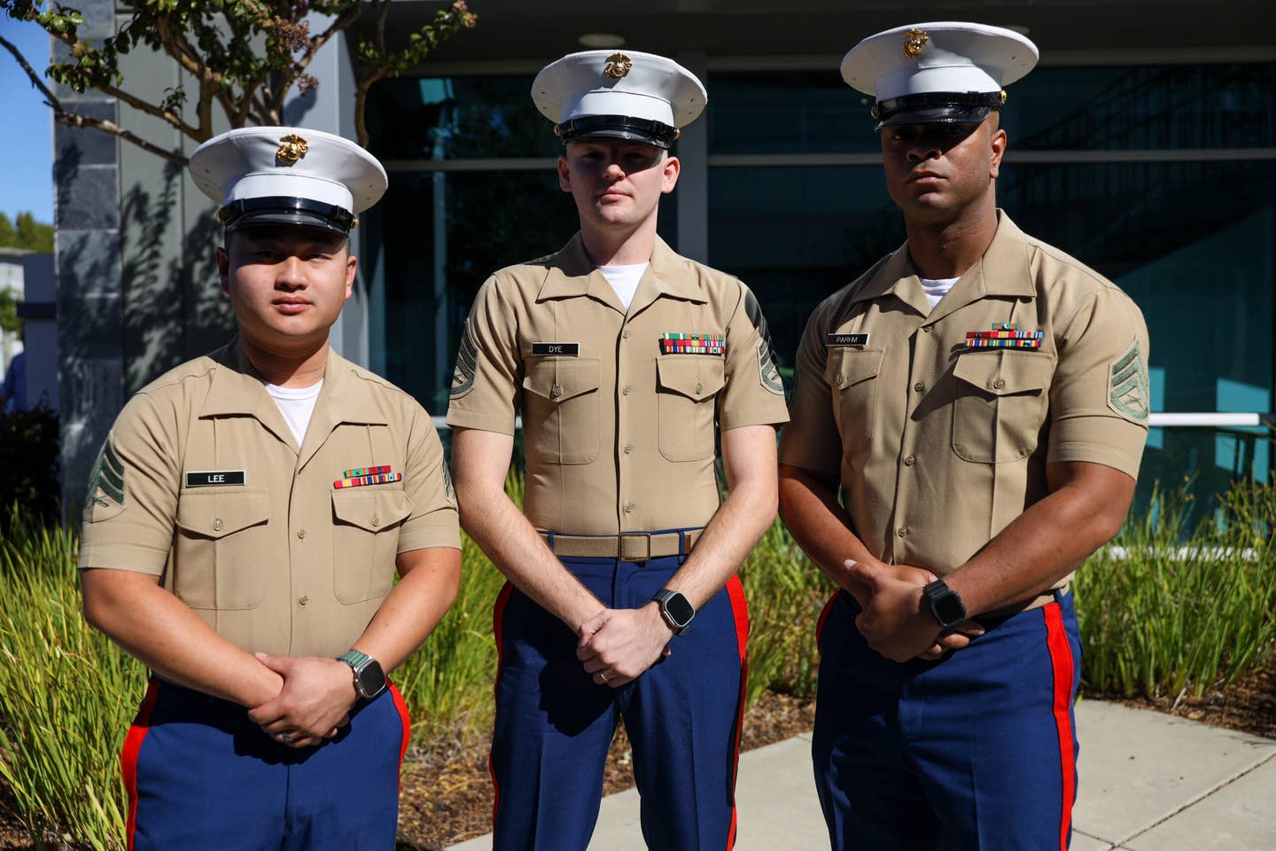 marine pose during military recruiting crisis period.