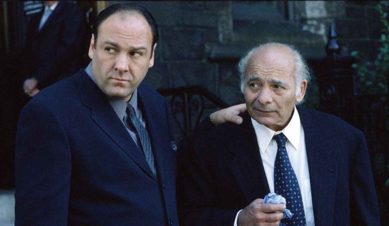 James Gandolfini with Burt Young in The Sopranos. 