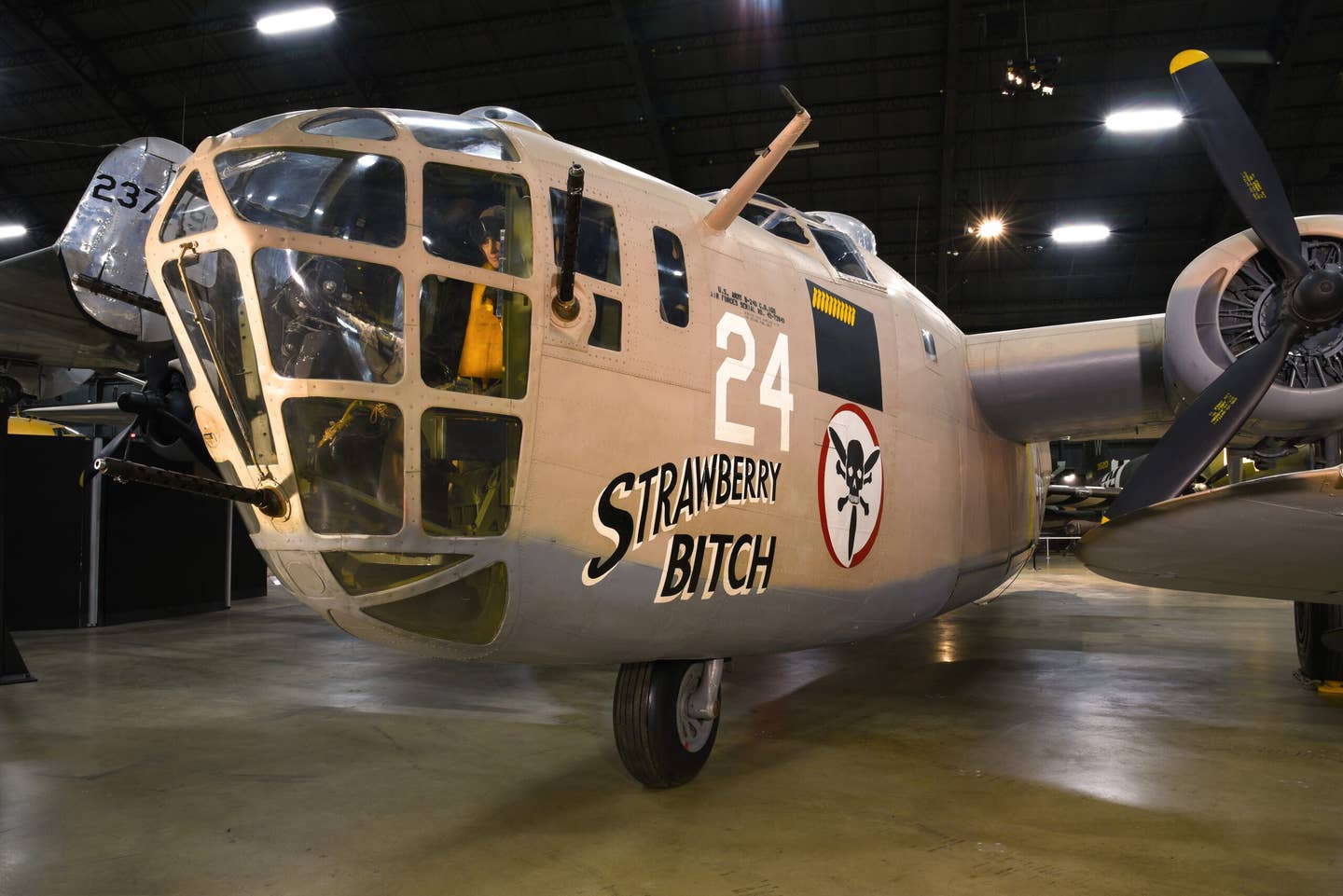 Consolidated B-24D Liberator in the World War II Gallery at the National Museum of the United States Air Force.