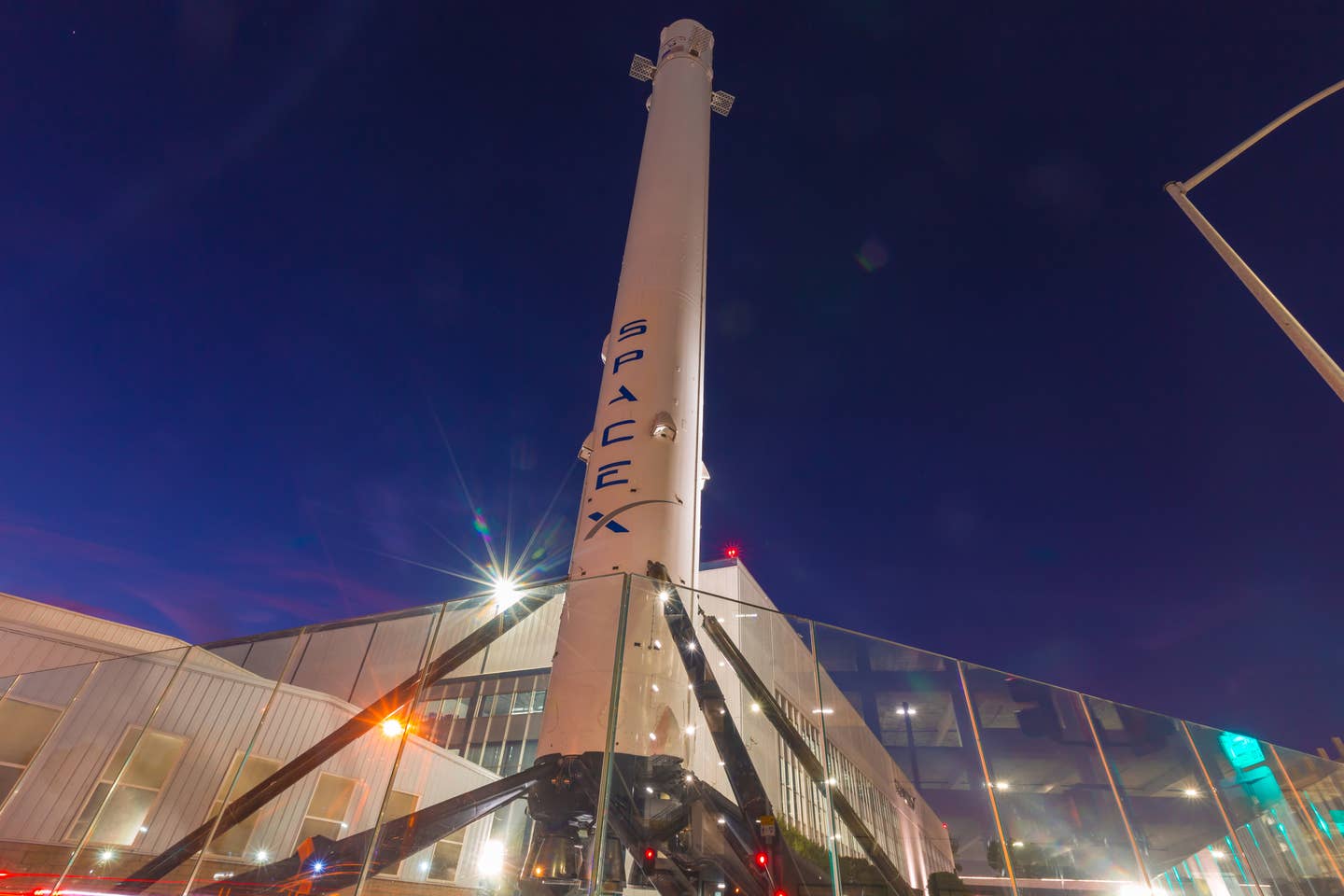 SpaceX Headquarters in Hawthorne California as a long exposure shot