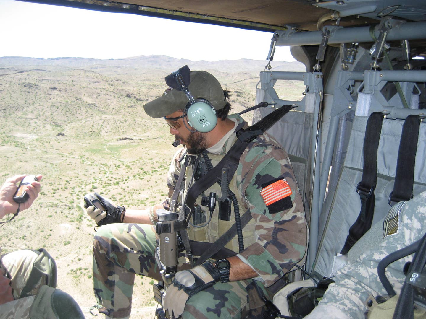 Ruben Ayala in a helicopter.