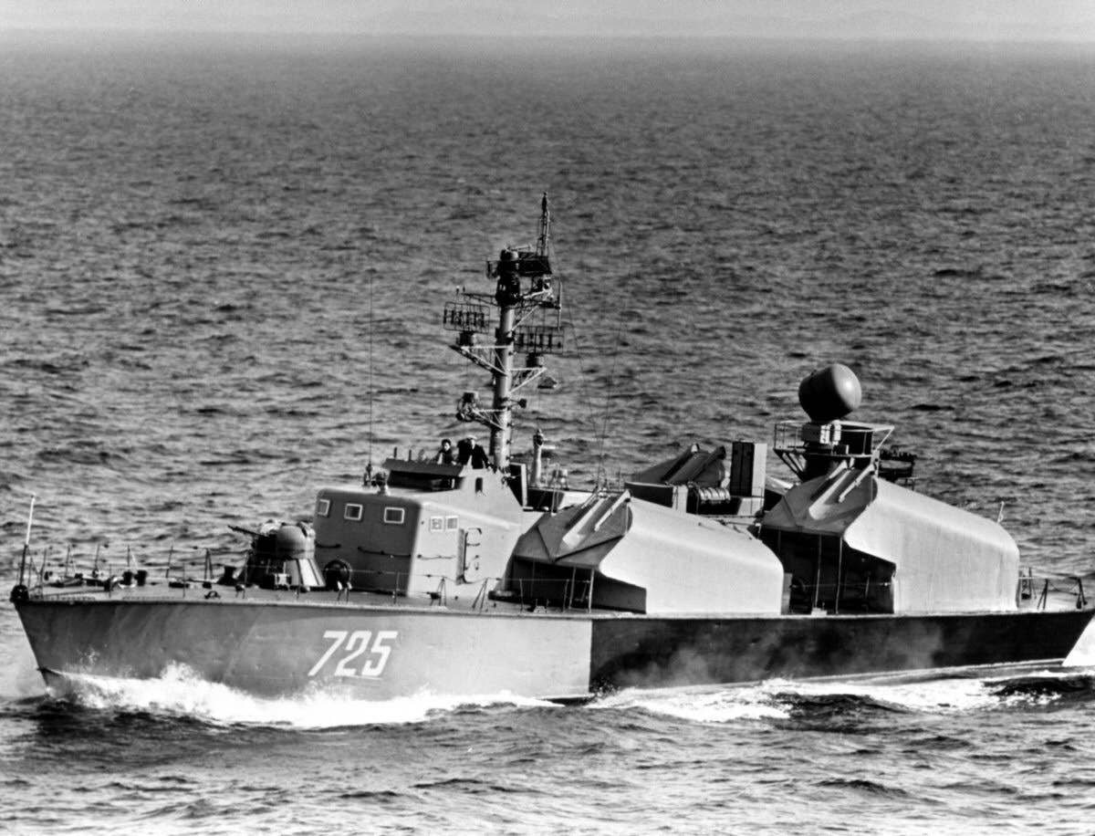 A Soviet Osa-class missile boat like the ones used by the Syrian and Egyptian Navies.