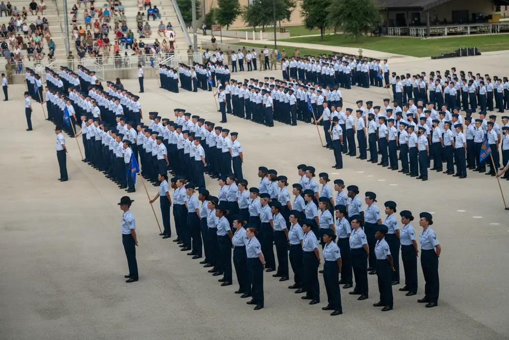 Air Force boot camp graduation ceremony.