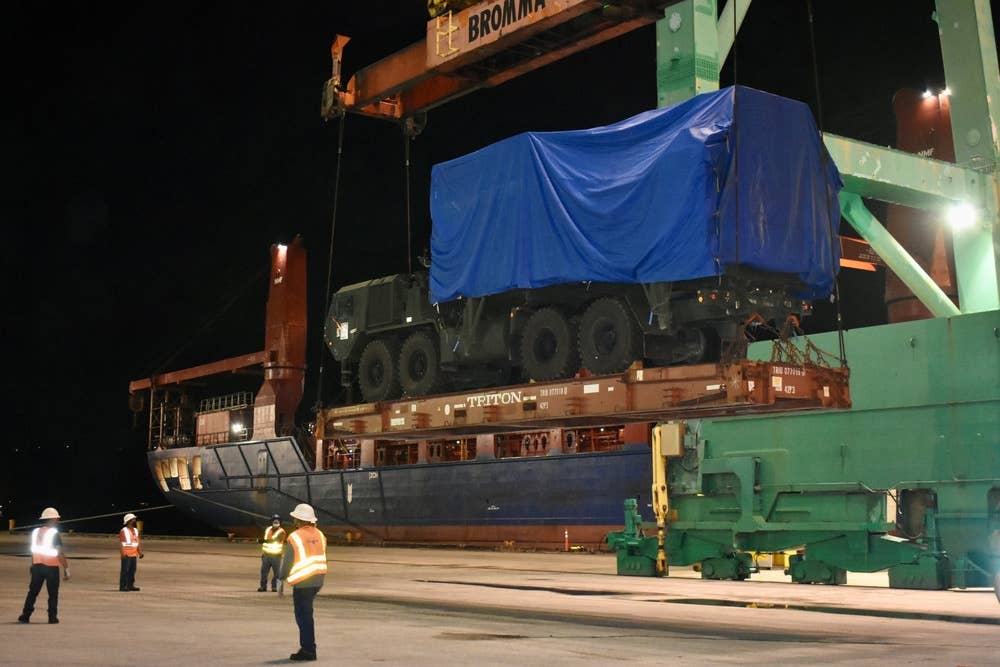 <em>Iron Dome equipment arrives in Guam for testing (U.S. Army)</em>