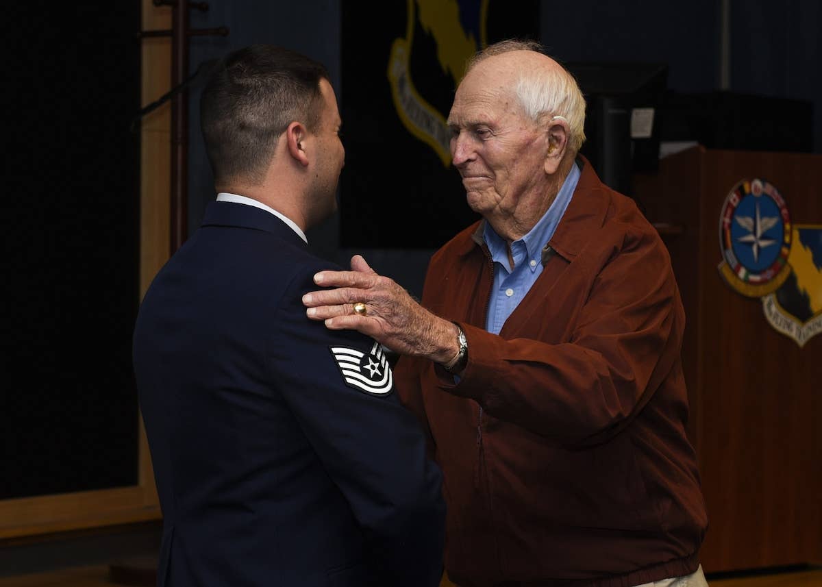 <em>Jones at his grandson's promotion (U.S. Air Force)</em>