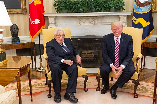 President Donald Trump meets with former National Security Advisor and Secretary of State Henry Kissinger, Wednesday, May 10, 2017, in the Oval Office of the White House in Washington, D.C. (Official White House Photo by Shealah Craighead)