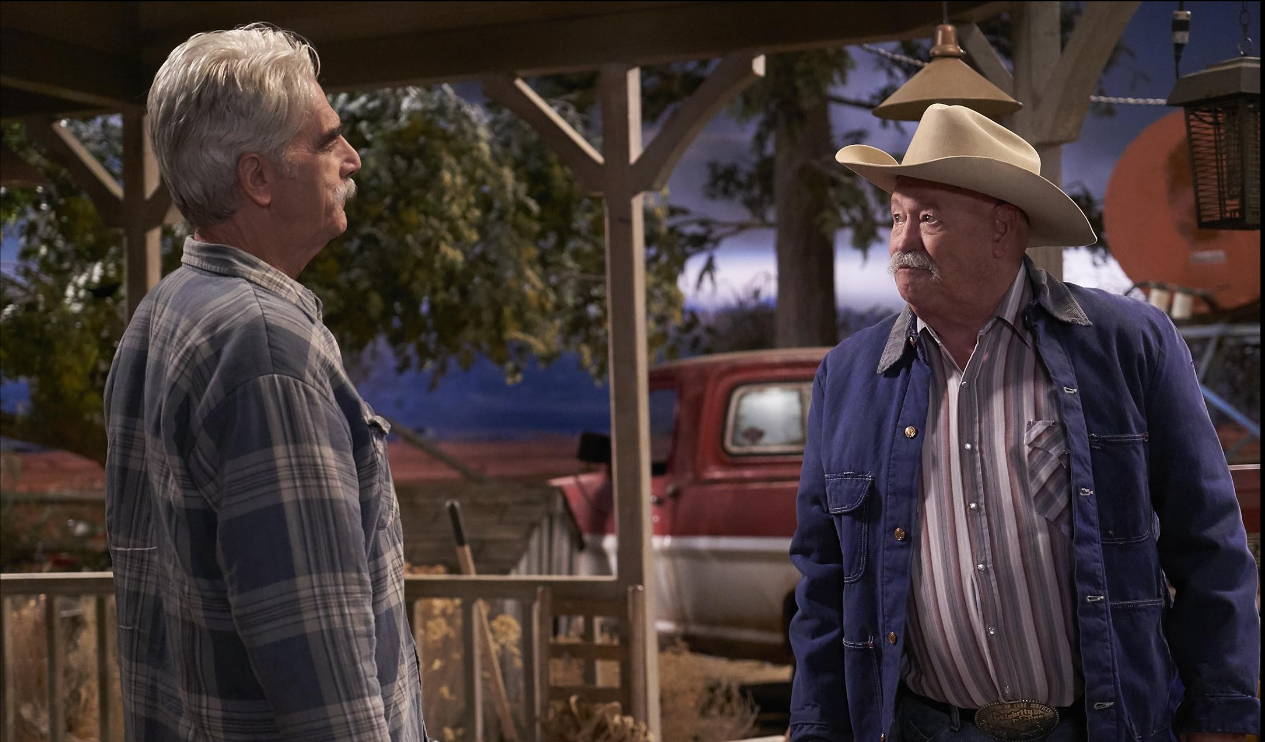 Barry Corbin (R) with Sam Elliott (L) on<em> The Ranch</em>. Photo courtesy of IMDB.com.