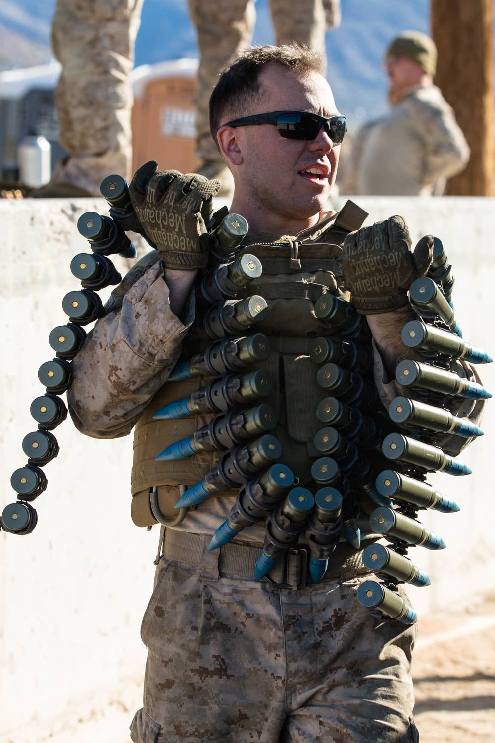 <em>Foreign-made Mechanix gloves are extremely popular in the military (U.S. Marine Corps)</em>