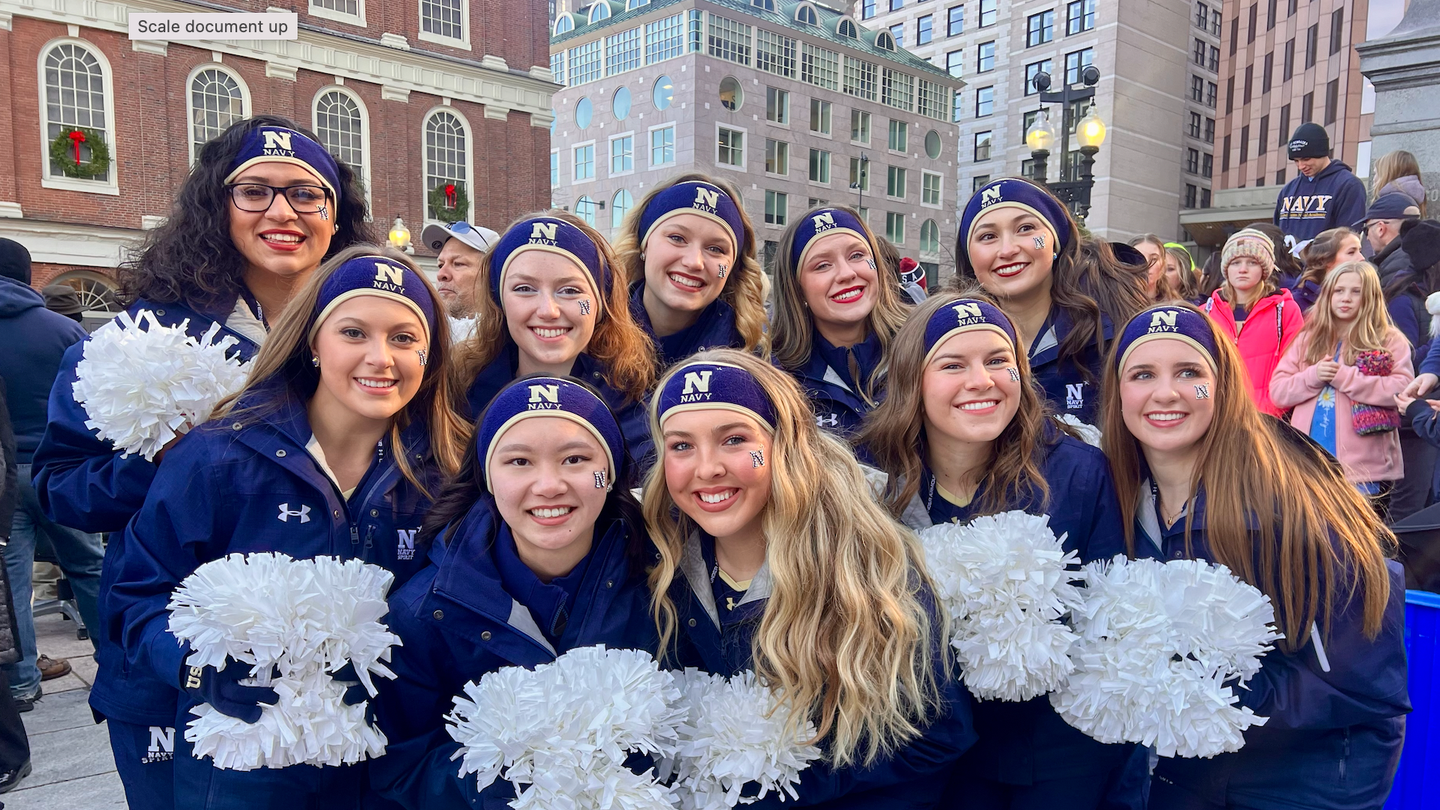 Navy Dance Team at the 2023 Army-Navy pep rally. Photo: Tessa Robinson/We Are The Mighty