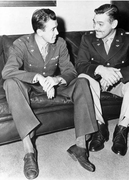 Stewart and Gable in uniform during the war in 1943. Photo courtesy of the defensemedianetwork.com.