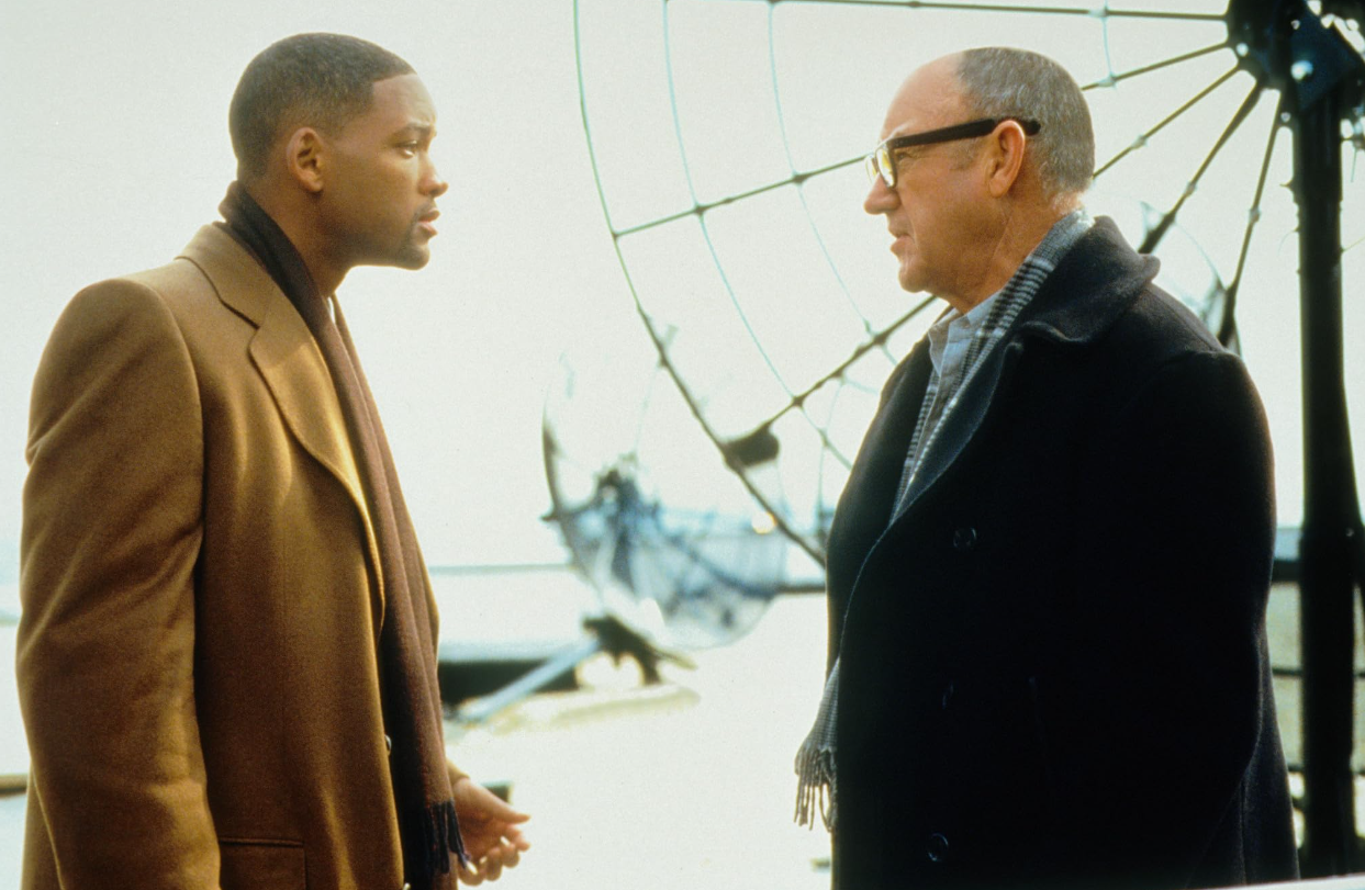 Will Smith with Hackman in <em>Enemy of the State</em>. Photo courtesy of imdb.com