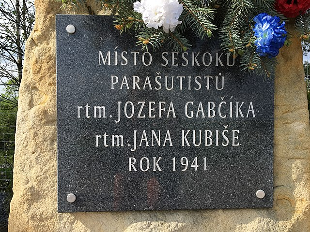 A memorial plaque of Operation Anthropoid