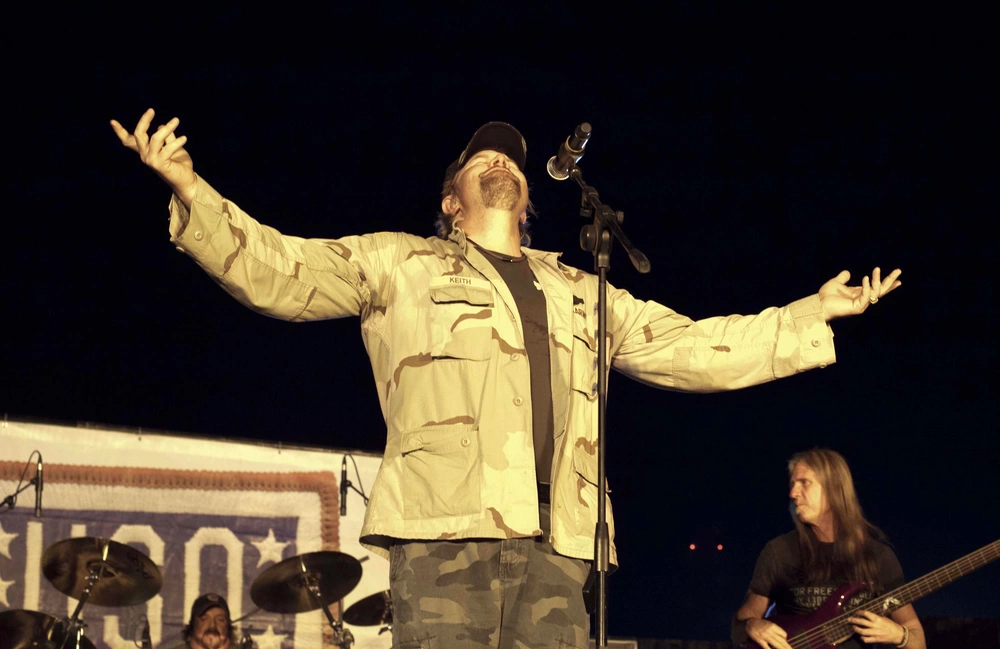 Toby Keith completes his last USO tour with a concert for the troops on Camp Liberty Iraq, April 29, 2011. This is the ninth time Toby Keith has toured Iraq in support of Operation Iraqi Freedom and Operation New Dawn. U.S. Army photo.