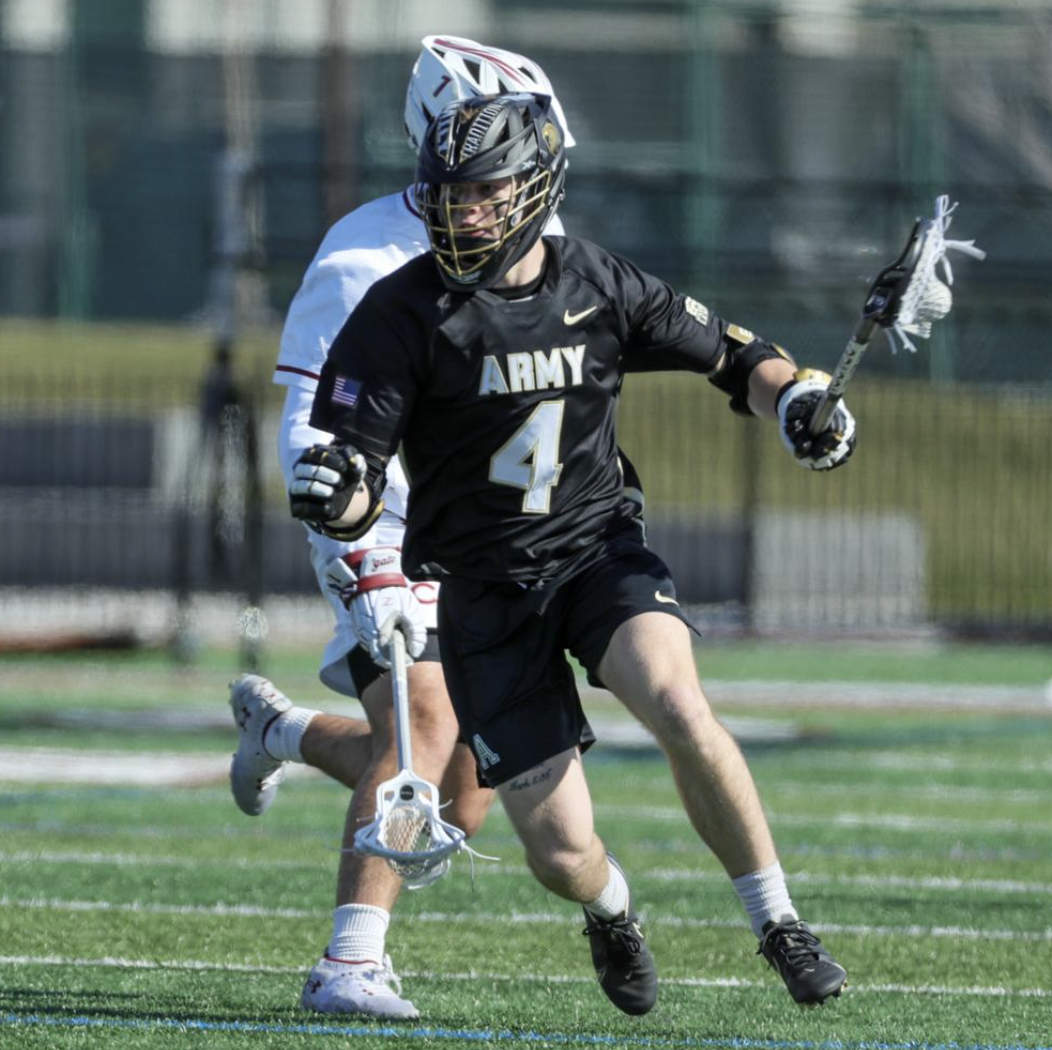 Evan Plunkett in the April 8 victory against Colgate. West Point/Photo by Mark Wellman