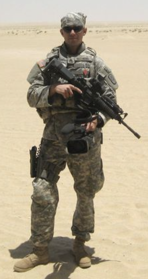 Kyle Hausmann Stokes in Iraq, 2007. U.S. Army Photo/1-160th Infantry
