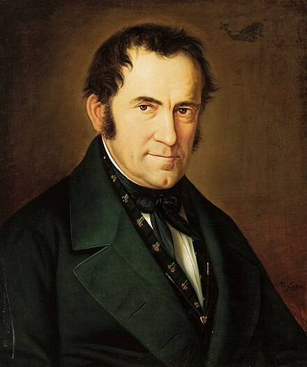 A portrait of Franz Gruber, who composed Silent Night