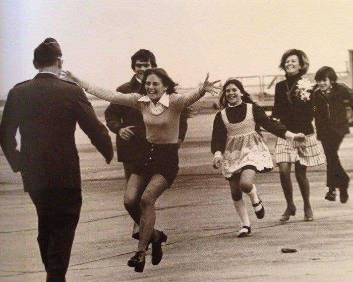 1974 - Lt. Col Robert Stirm, USAF, returns to his family after 5 years as a POW in North Vietnam
