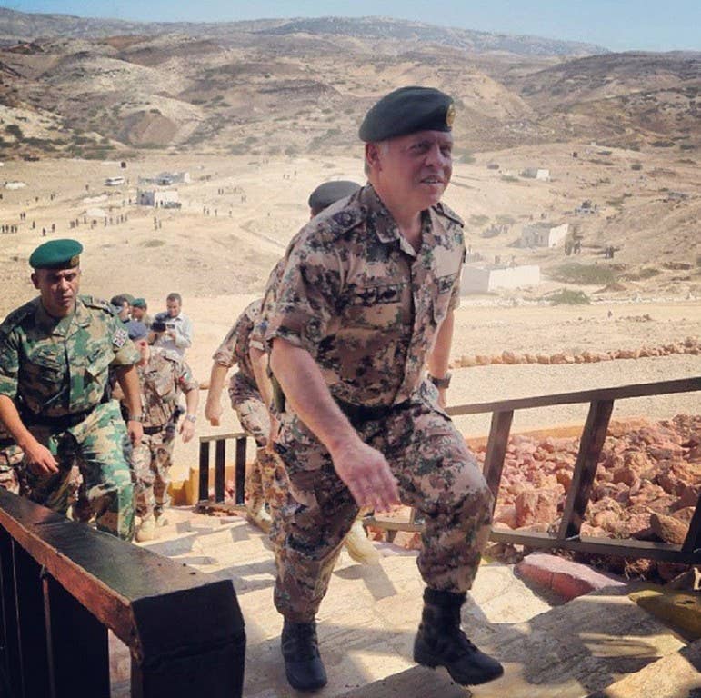 Abdullah observing a military exercise. (Photo: The Royal Hashemite Court/Instagram)