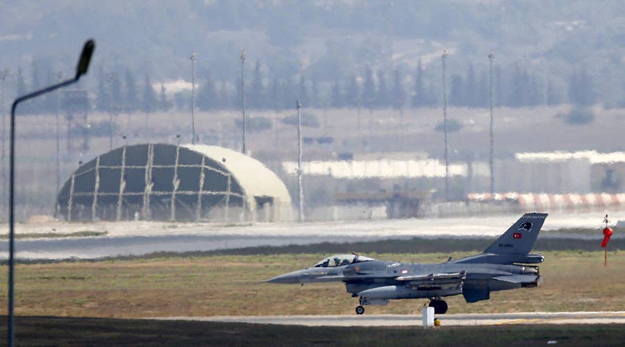 Turkish F-16 taxis for takeoff at Incirlik Air Base. (Photo: U.S. Air Force)